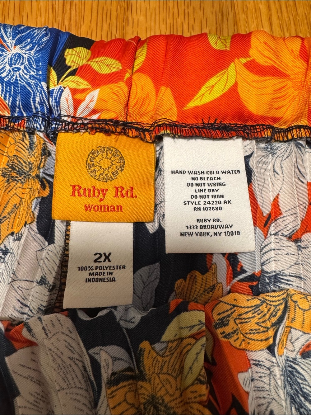 Ruby Rd. Floral Pleated Midi Skirt in Red, Blue, Black and White - Picture 2 of 5